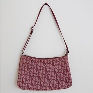 Dior Burgundy Monogram Shoulder Bag